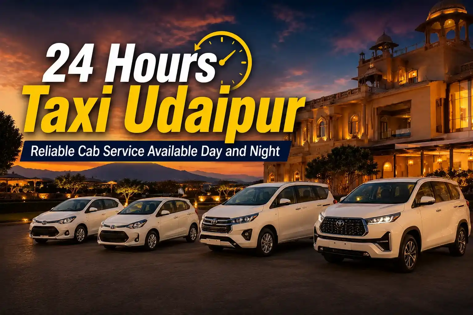 24 Hours Taxi Udaipur – Reliable Cab Service Available Day and Night