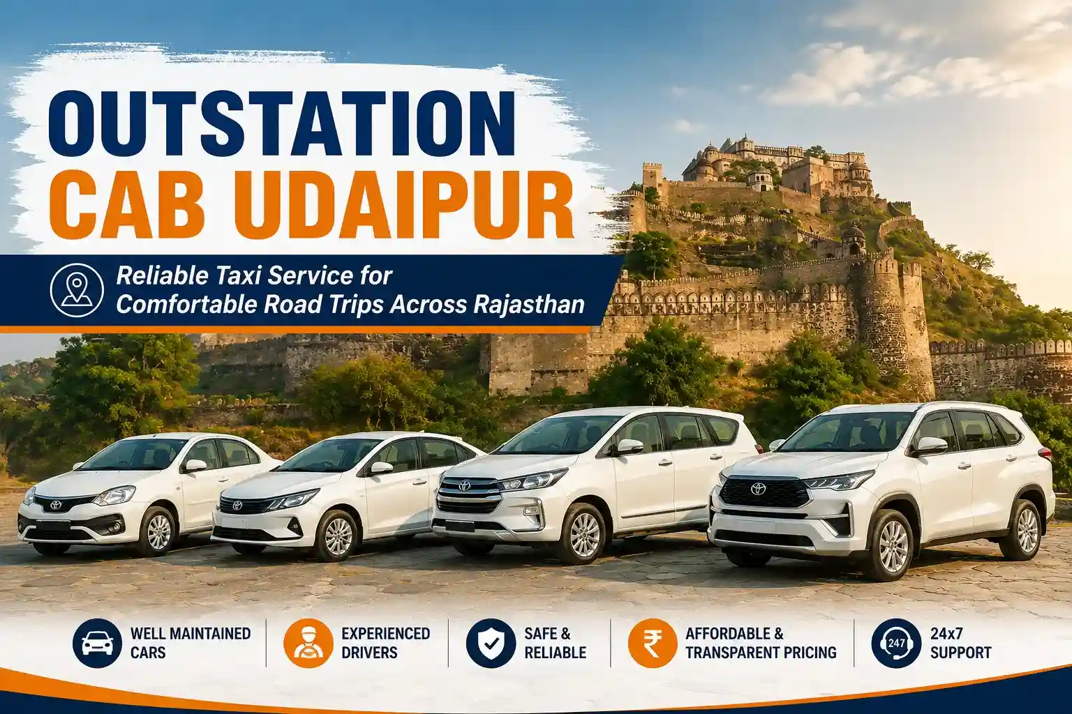 Outstation Cab Udaipur – Reliable Taxi Service for Comfortable Road Trips Across Rajasthan